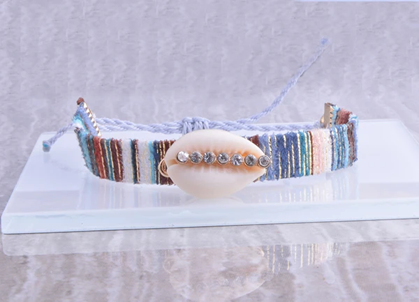 moda bohemian puka cowries эмалированная оболочка из хлопчатобумажной нити браслет ножной браслет женская Фенечка Женская бижутерия - Окраска металла: Покрытие из розового золота