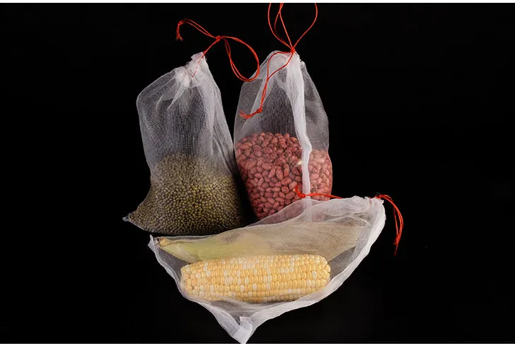 

50pcs Drawstring Reusable Protection Bag For Seeds Soaking Germination Fruit Mesh Bags Garden Vegetables Nylon