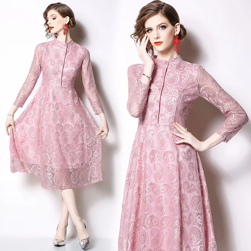 

New Spring Garment Slim Lace Mid-length Dress