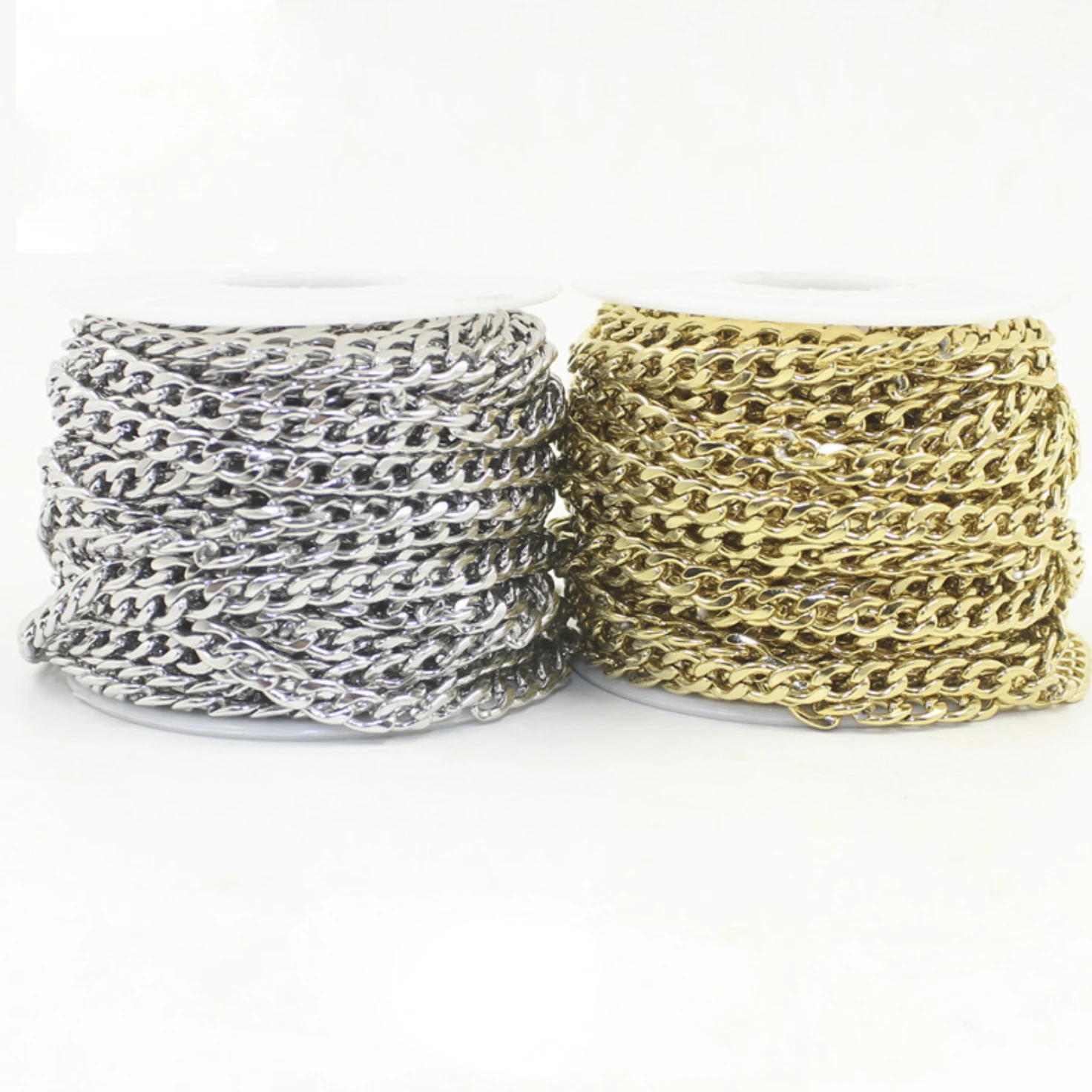 

REGELIN 1 Meter Gold/Silver/Rose Gold Tone 3-4.5mm Width Rolo Cable NK Chain Stainless Steel Gold Link Chain For Necklace Making