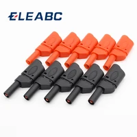 10pcs redblack safety fully insulated 4mm male stackable banana plug connector