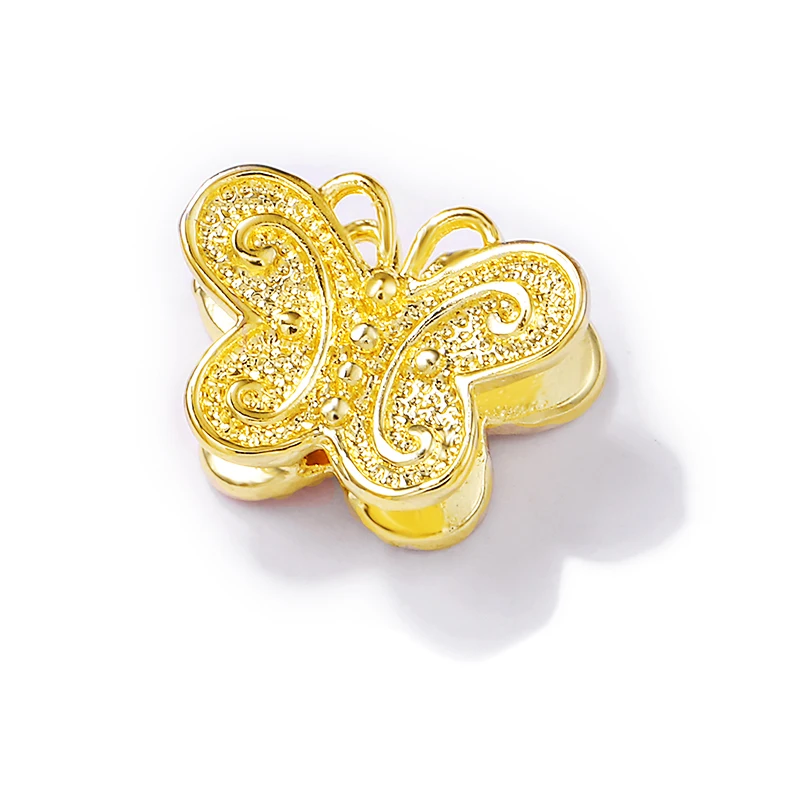 Оптовая продажа золотистые латунные бусины в форме бабочки ожерелье и браслет