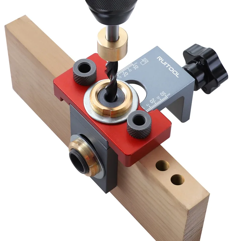 

Adjustable Woodworking 3 In 1 Doweling Jig Kit Pocket Hole Jig Drilling Guide Locator For Furniture Connecting Hole Puncher Tool