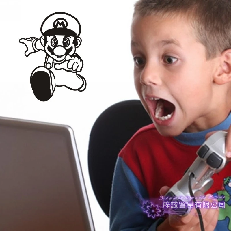 Супер Марио наклейка Видео игровой контроллер Стикеры играть плакаты тематики