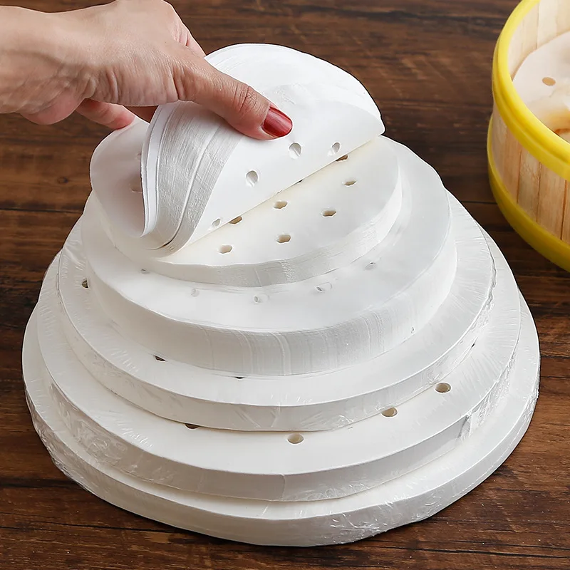 

100pcs 6/7/8/9/12inches Parchment Paper Sheets Inch Air Fryer Liners Perforated Non-stick Mat Steaming Cooking Baking oil papers