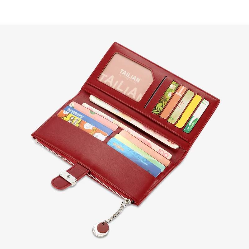 FOSIZZO Card Wallet For Travel Card Holder Wallet PU leather Wallet Organizer Planner With Zipper iPhone Case Cute Case #3026