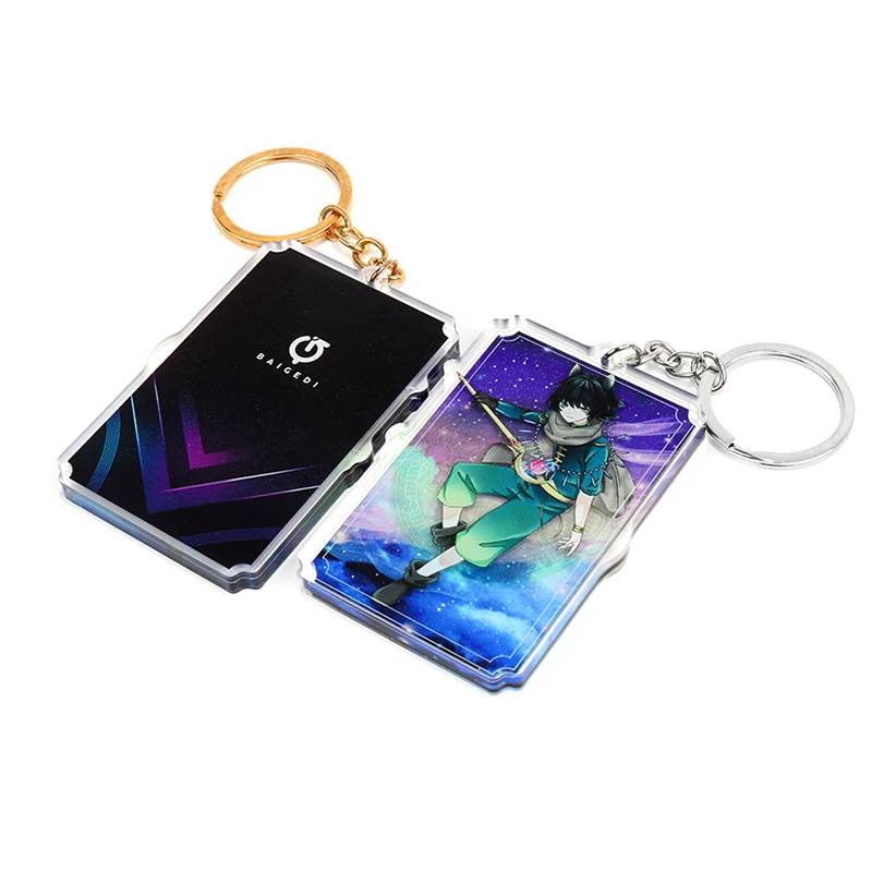 Vograce 2020 New products custom double Clear transparent 3d anime print glitter epoxy holo acrylic keychain | Украшения и