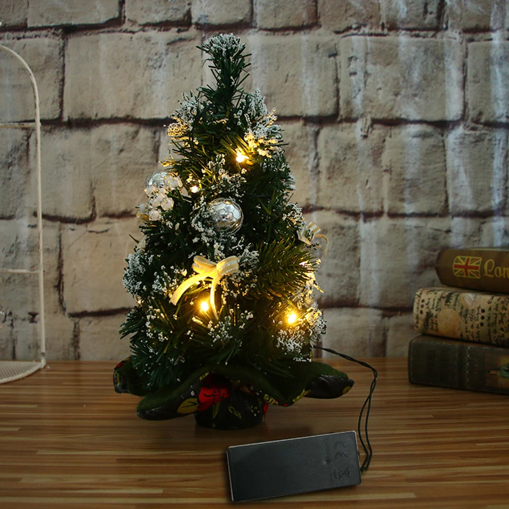 Home Tabletop Artificial Mini Christmas Tree With Durable Lights Xmas Ornaments | Дом и сад