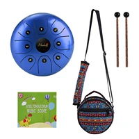 muslady 5 5inch mini 8 tone steel tongue drum c key percussion instrument hand pan drum with drum mallets carry bag