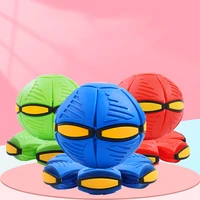 flying ufo flat throw disc ball with led light toy flying saucer ball deformation foot ball childrens outdoor sports ball toy