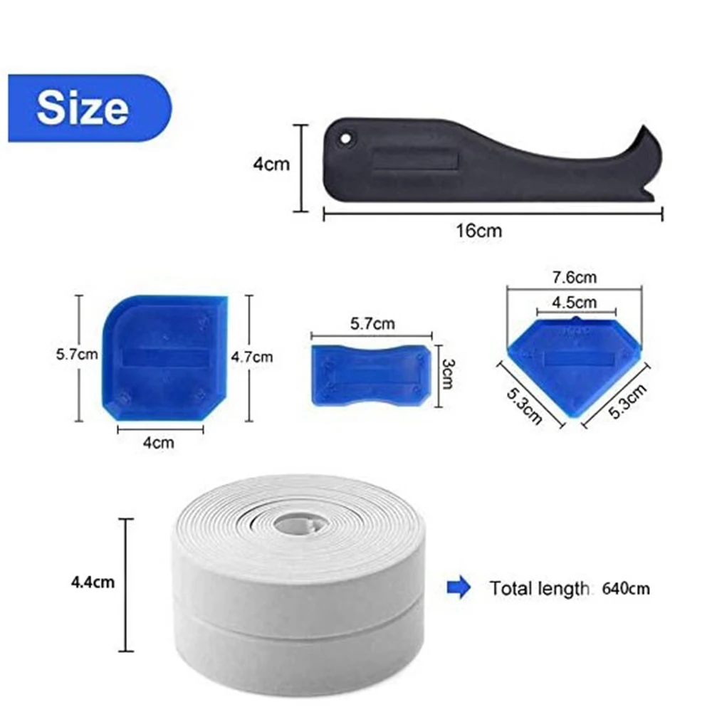6pcs Caulking Tool Kit Silicone Sealant Finishing Grout Scraper Caulk Remover and Sealing Tape | Инструменты