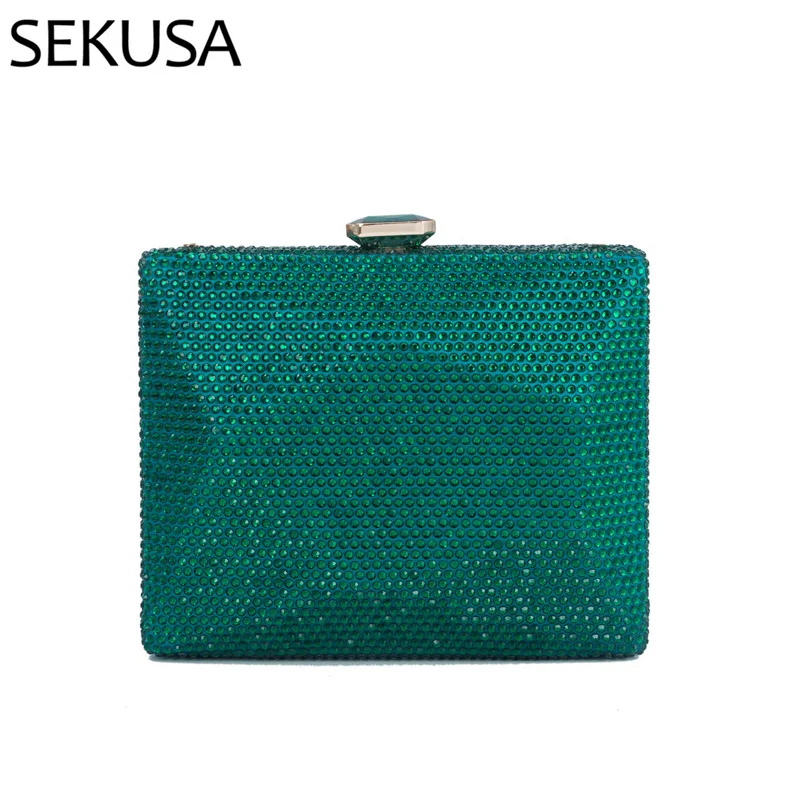 

Elegant Women Long Evening Bags and Clutches Formal Dinner Crystal Clutch Purses Bridal Rhinestones Handbags