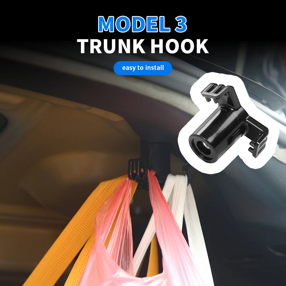 

2Pcs Car Trunk Hook Practical Durable Car Bolt Cover Mounting Holder For Tesla Model 3 2017-2020 2021 Accessories