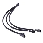 135 шт. 4pin 1 до 3 способа Удлинительный кабель PWM разветвитель вентилятора черного цвета с длинными рукавами мм, удлиняющий кабель, для Процессор или компьютер чехол вентилятор