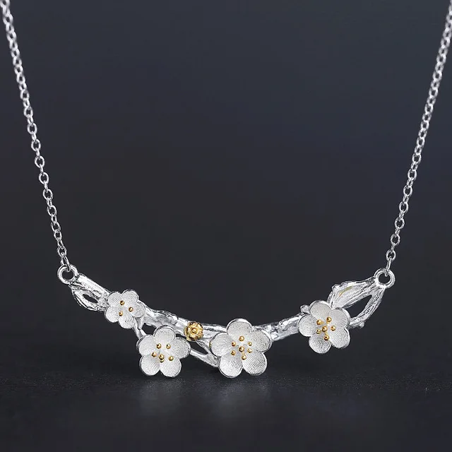 Набор женских украшений кольцо с подвеской в виде цветка сливы | Украшения и