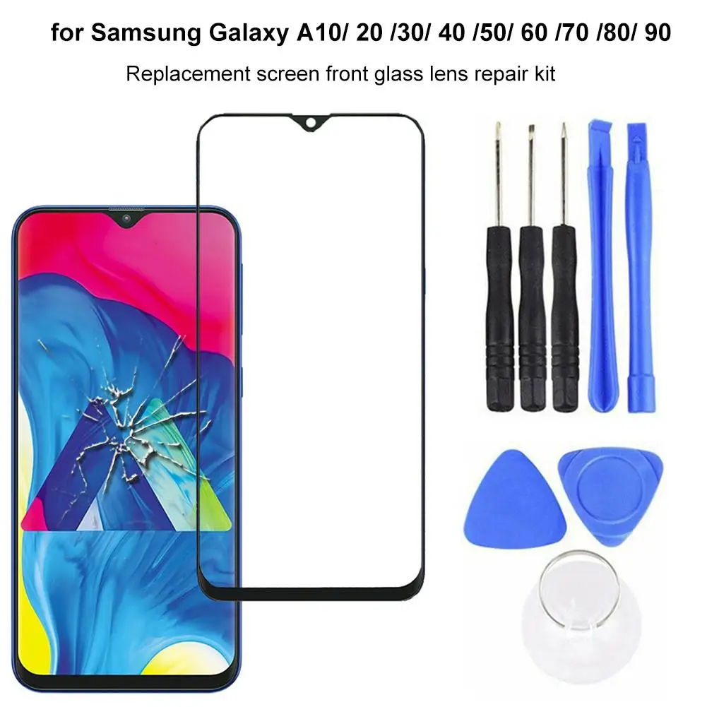 Для Samsung Galaxy A10-A90 A10 A20 A30 A40 A50 A60 A70 A80 A90 экрана Переднее стекло объектива Замена