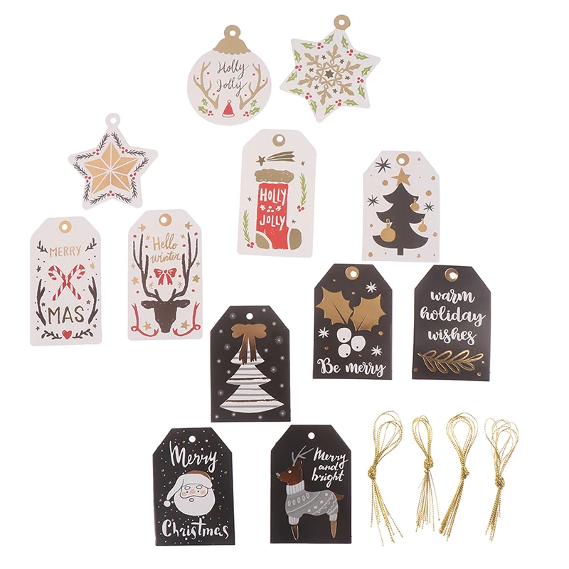 18 шт./компл. веселое Рождество крафт бумаги Бумага карты Этикетка этикетки