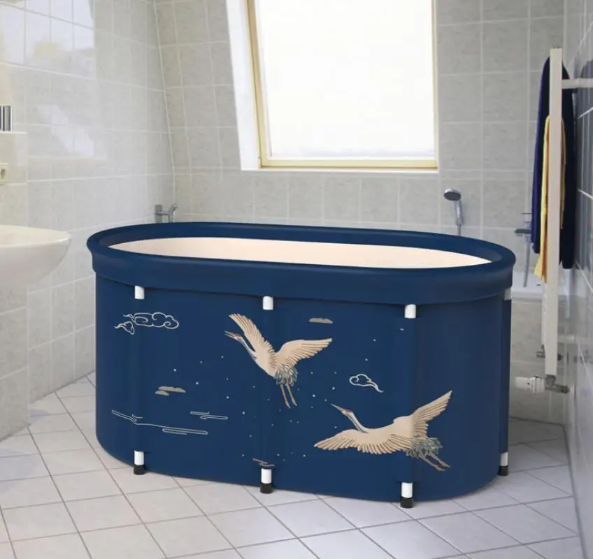 

Portable Bathtub Hot Tub Collapsible Household Tub SPA Bathtub Indoor Thickened Freestanding Foldable Adults Bathtub With Lid
