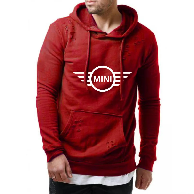 

New in Men Hoodies MINI Logo Spring Autumn printing solid color cotton Crew neck Fashion Mens Hoodies