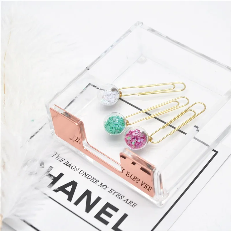 Симпатичные карамельные блестки металлические офисные и школьные зажимы для