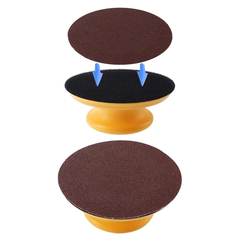 

5 Inch Hand Sanding Block Rubber Hook Loop Backing Pad Sandpaper Holder Hand Grinding Block Polishing Tools Kit