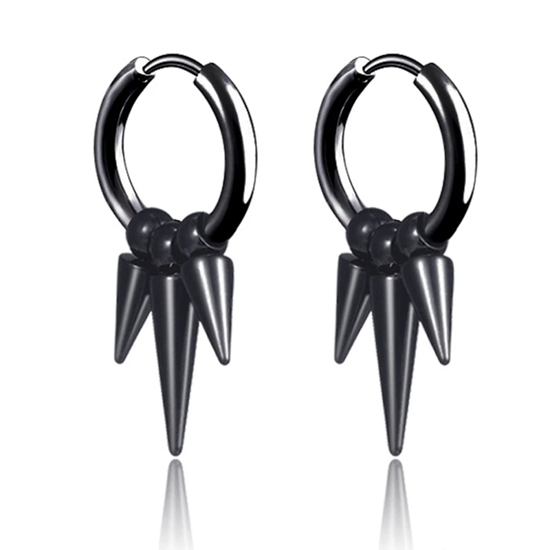 1 шт. панк черный несколько стилей нержавеющая/титановая сталь серьги гвоздики