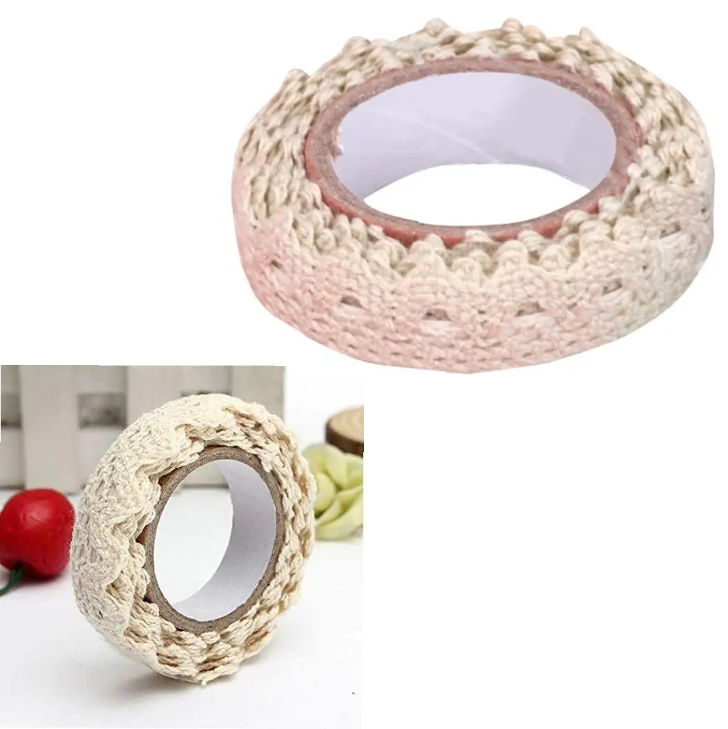 Прочная элегантная хлопковая лента самоклеящаяся Кружевная декоративная для