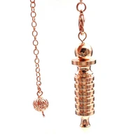 fysl rose gold color cylinder shape pendulum for dowsing pendant link chain metal jewelry