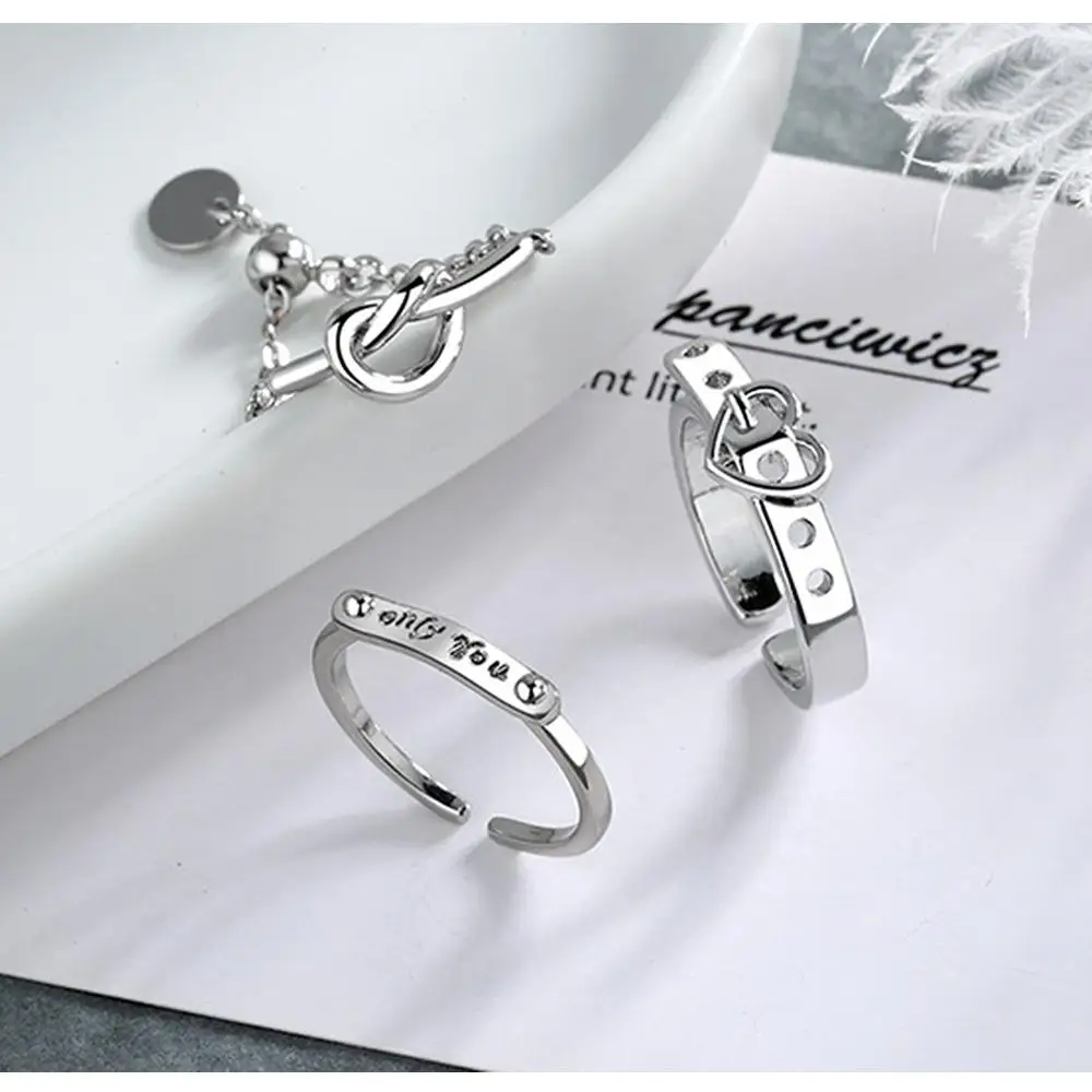 Новое поступление творческая цепочка кольцо на палец сердце shape форме благодаря