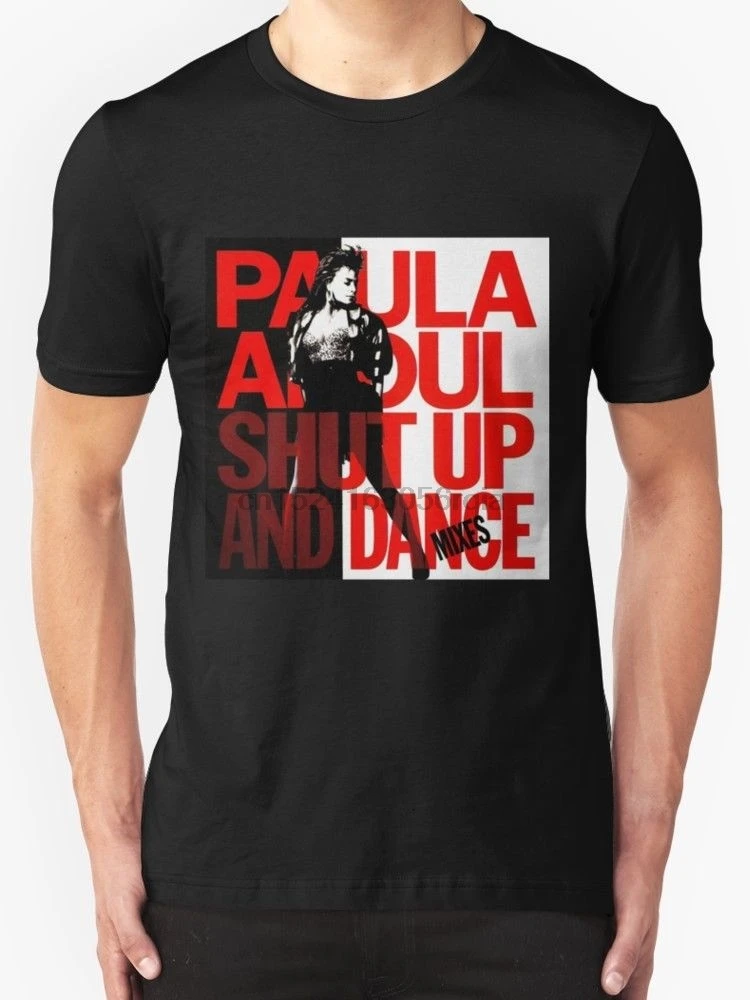 Paula Abdul Shut Up And Dance новая мужская футболка черного цвета|Мужские футболки| |