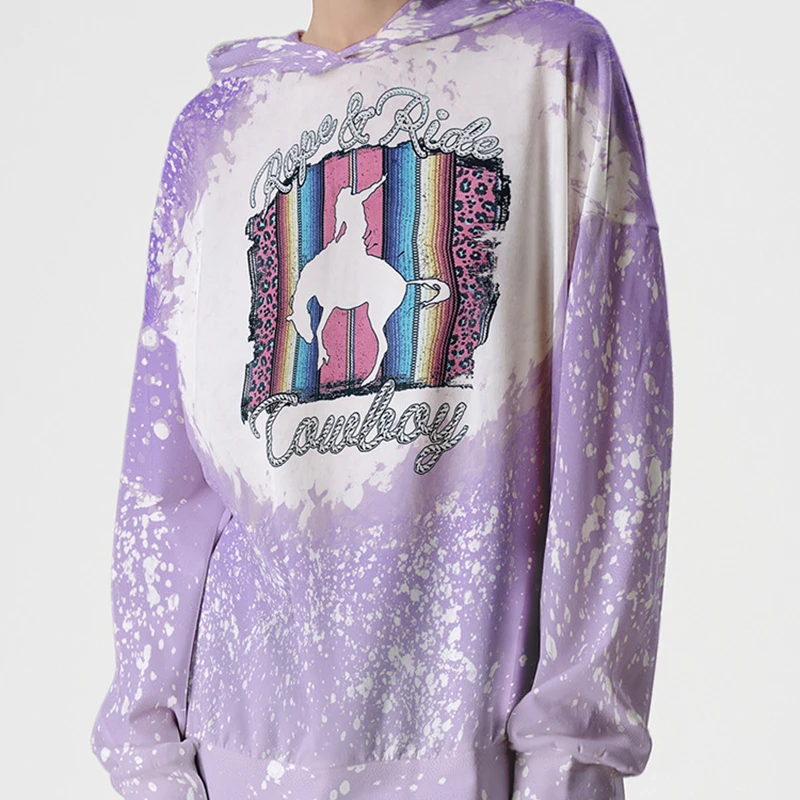 

Женская толстовка в стиле Харадзюку, фиолетовая Толстовка в стиле Tie Dye Y2K, корейский стиль, одежда для подростков, большие размеры