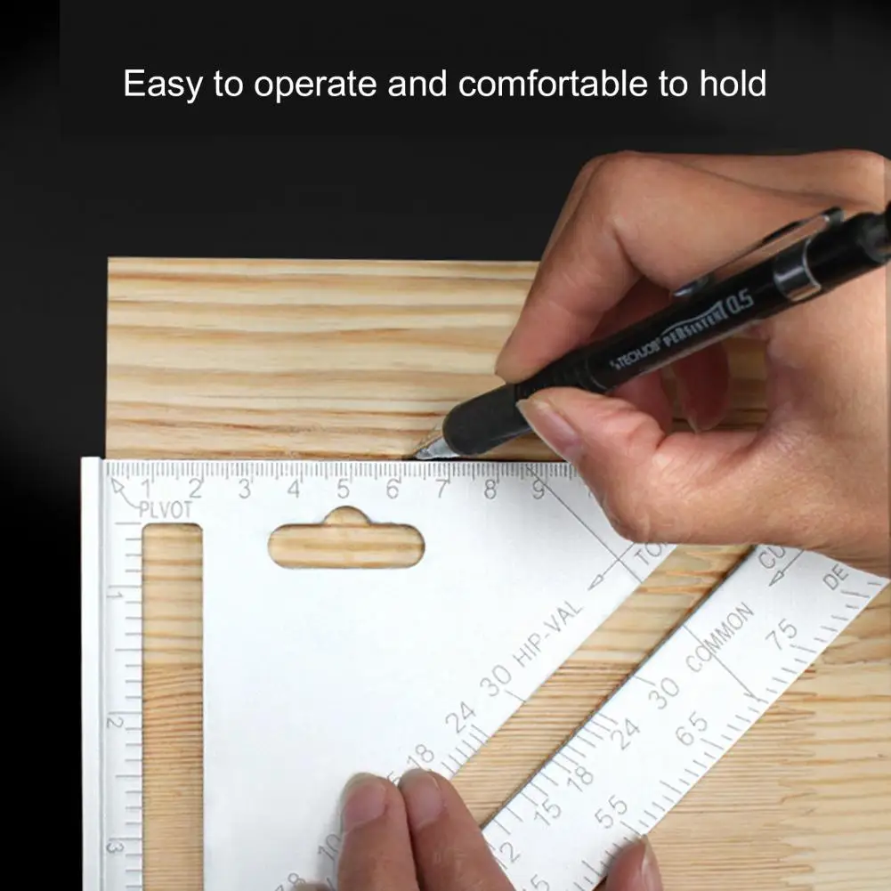 

200mm 7 Inch Metal Ruler Thicken Aluminum Alloy 45 Degree Triangle Ruler Protractor Woodworking Measuring Tool