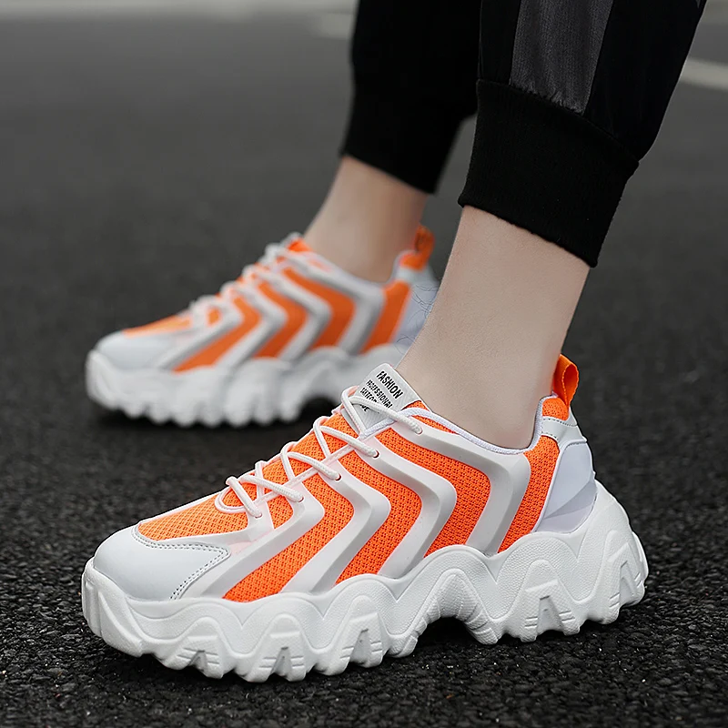 Модные мужские кроссовки для бега новинка Папины дышащая сетчатая мужская обувь