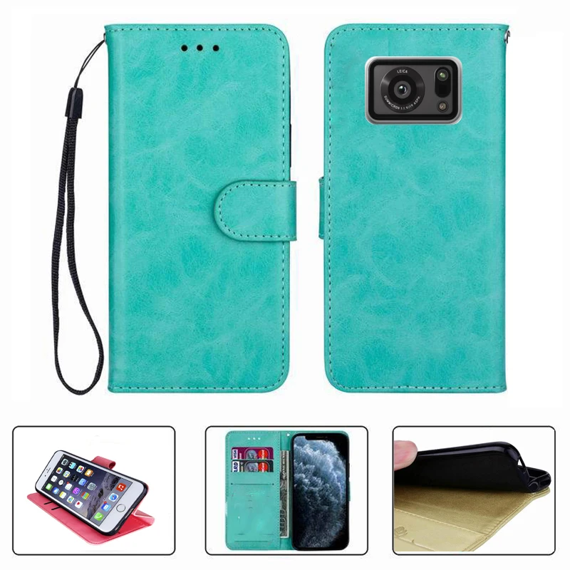 

For Sharp Aquos R6 6.6" 2021 AquosR6 Wallet Case High Quality Flip Leather Phone Shell Protective Cover