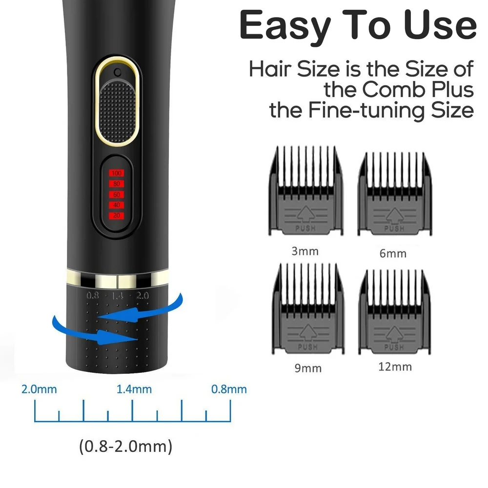 Электрическая машинка для стрижки волос и бороды беспроводная 10 Вт 5 В ЖК дисплей