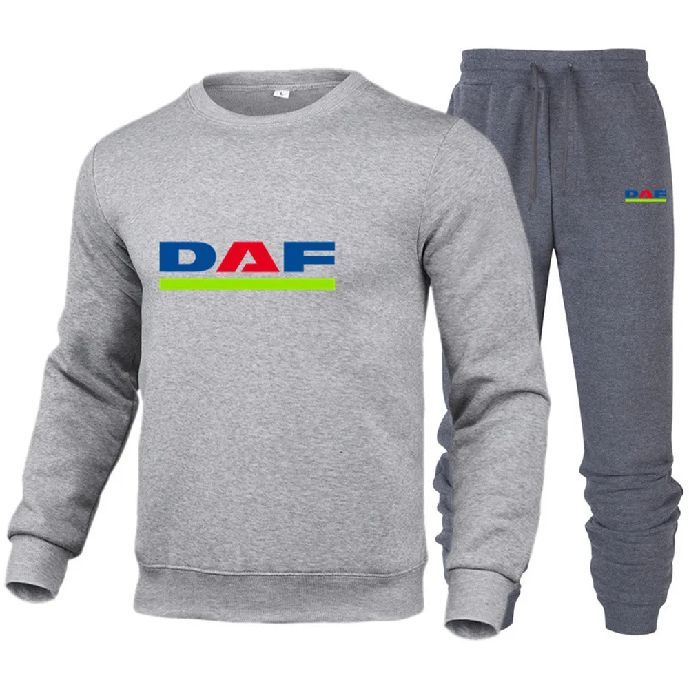 

2021 new DAF couple autumn and winter suit hoodie + pants two pieces of men's casual sportswear fitness brand sports suit