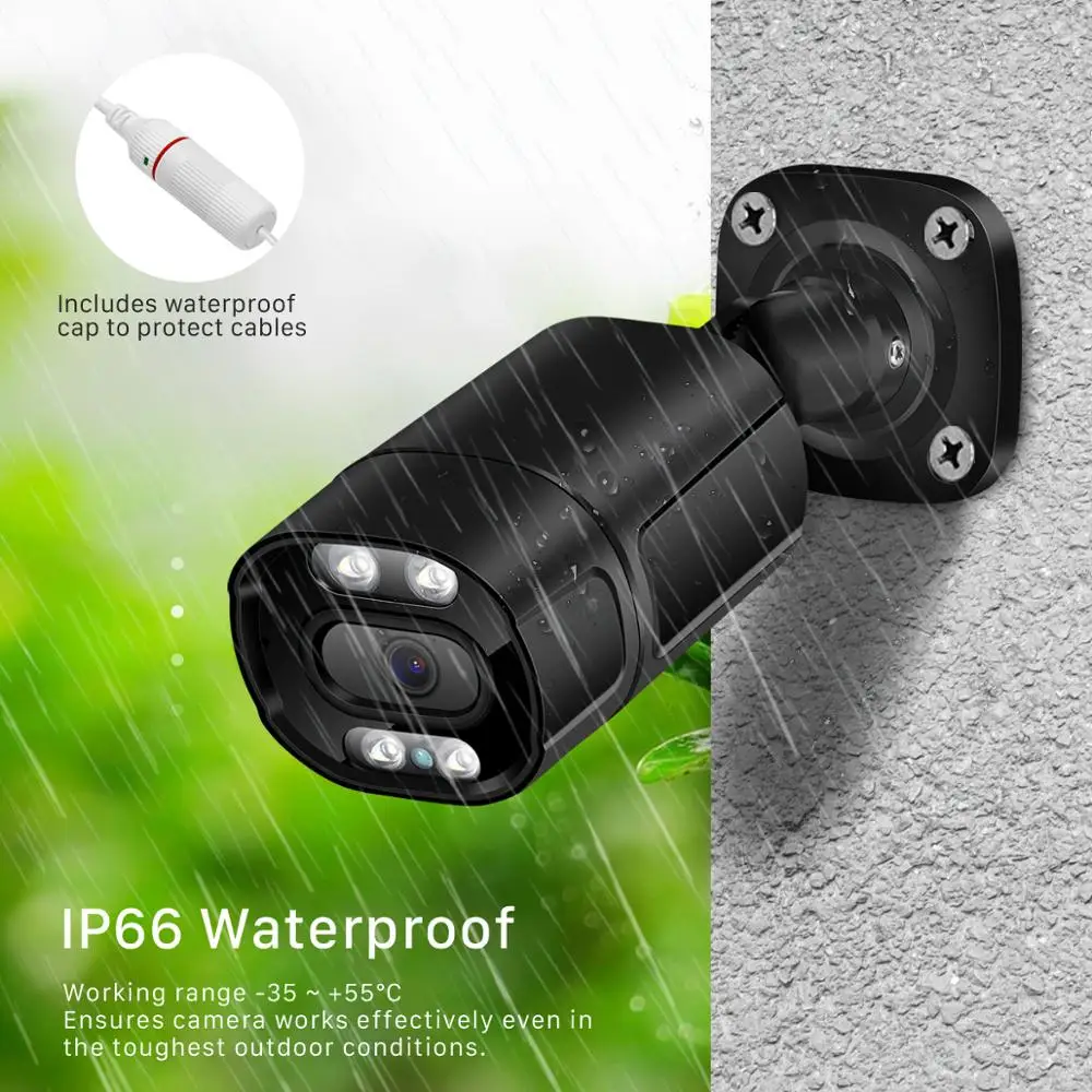 5mp color night vision ip camera outdoor 1080p poe waterproof two way audio poe camera ip ai human detection xmeye remote view free global shipping