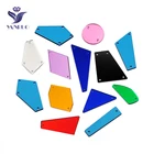 Зеркальные Акриловые стразы YANRUO, смешанные размеры 30 шт., пришивные камни, стразы кристаллы с плоской спинкой для украшения платья