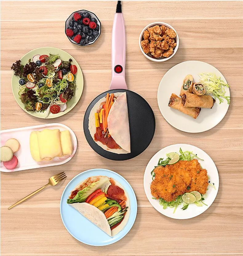 

220V Mini Electric Crepe Maker Non-stick Pancake Baking Pan Household Electric Crepe Cake Baker Pancake Maker