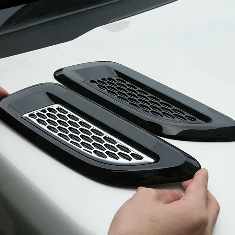 

2Pcs Car Hood Air Vent Outlet Wing Trim Cover For Land Rover Discovery 4 Freelander