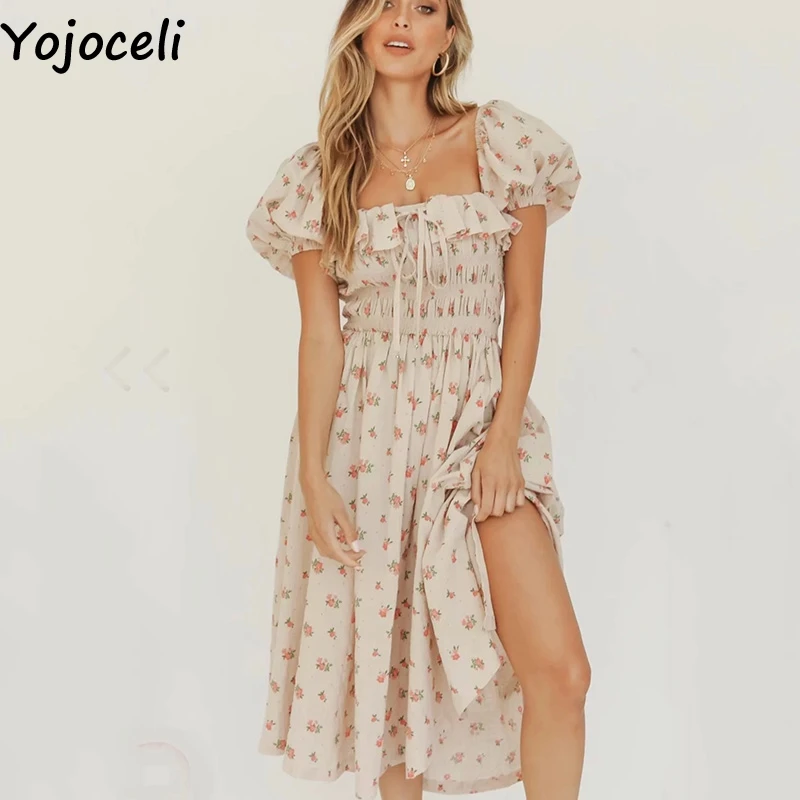 Женское длинное платье Yojoceli Элегантное повседневное пляжное с оборками и