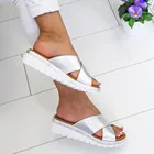 Сандалии женские на плоской подошве, босоножки на танкетке, обувь для улицы, летние Тапочки