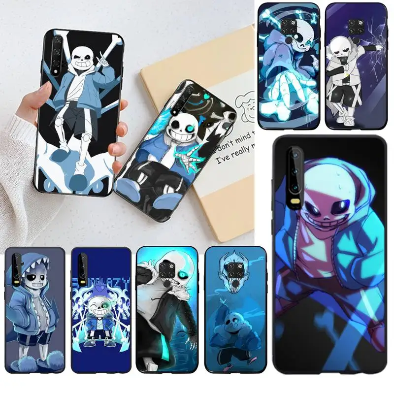 

YJZFDYRM undertale papyrus sans doggo Soft black Phone Case for Huawei P40 P30 P20 lite Pro Mate 30 20 Pro P Smart 2019 prime