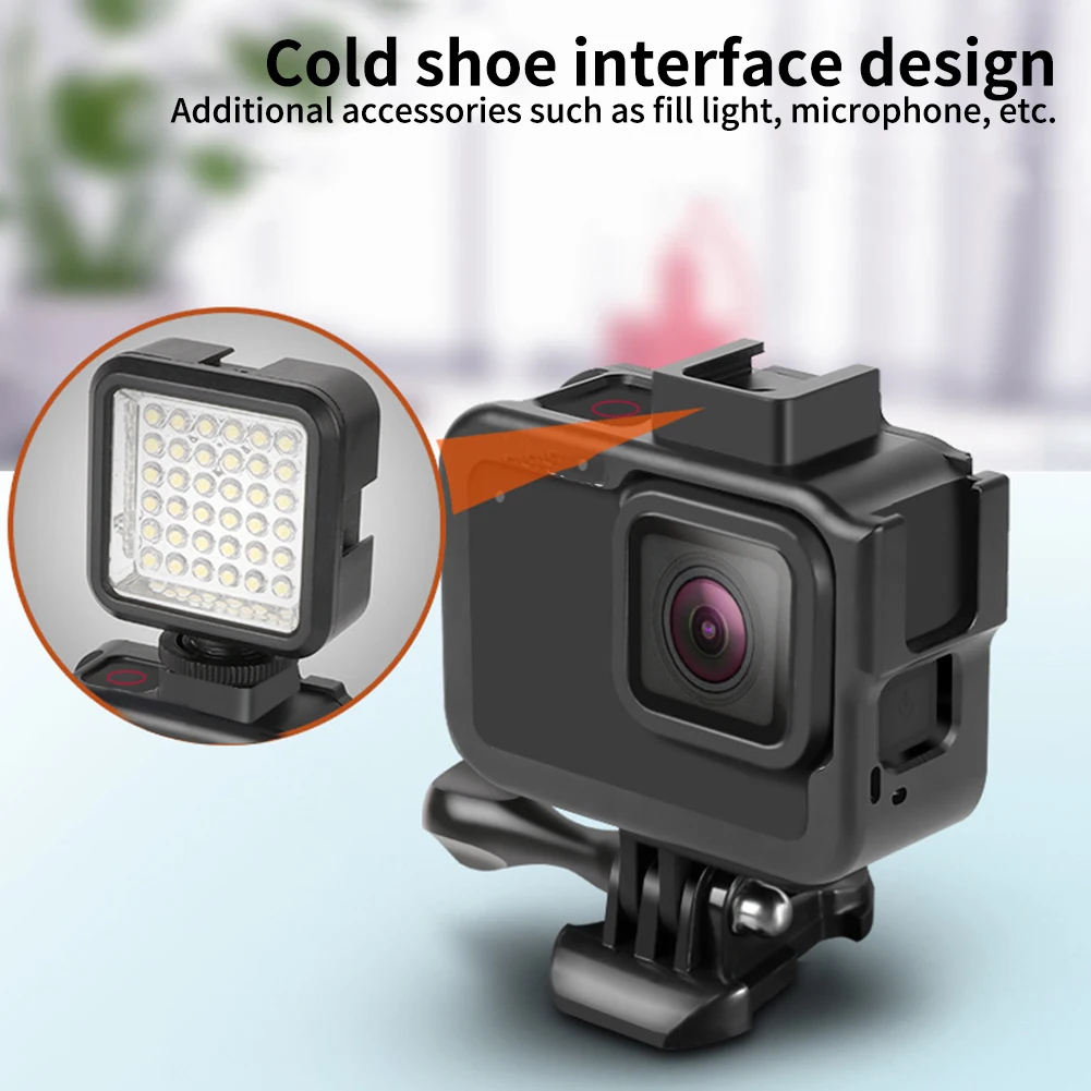Protective Case Removable Fill Light Aluminum Alloy Accessories Mount Microphone Spare Modify Action Camera For Go Pro Hero8 |
