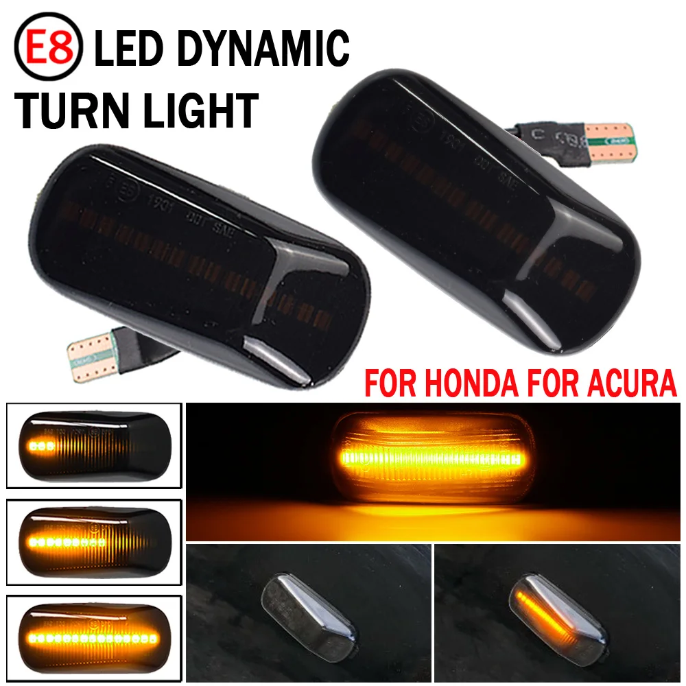 

2pcs Led Dynamic Side Marker Turn Signal Light Indicator Blinker Lamp Signal Lamp For Honda Stream 2002 2003 2004