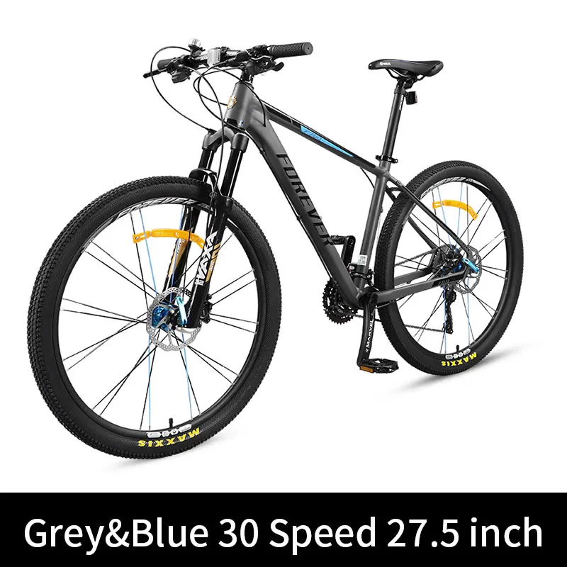 Grey and Blue FOREVER New 30 скоростная велосипедная управляемая вилка с фиксатором, Сменное колесо, гидравлический дисковый тормоз, MTB велосипед 27,5 дюйма - Цвет: Grey and Blue