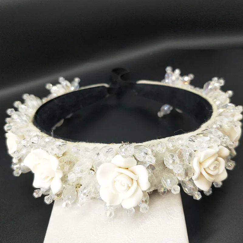 Женский свадебный головной убор с кристаллами и жемчугом цветок из смолы/кубик