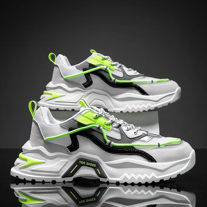 

Men's Sneakers 2021 Thick-soled Wear-resistant Tide Shoes Mesh Breathable Fashion Casual Shoes Comfortable Outdoor Running Shoes