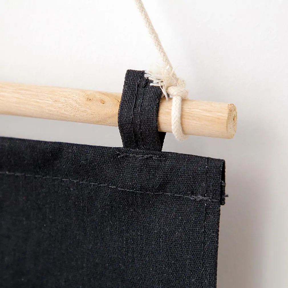 Хлопковая льняная подвесная сумка для хранения 3 кармана настенный шкаф мешок