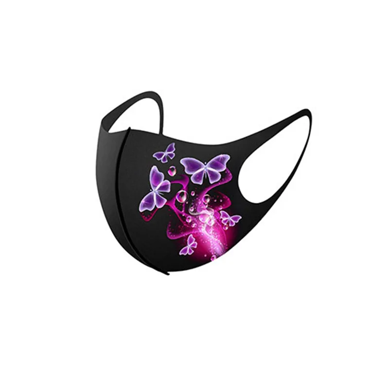 Модные маски с рисунком моющаяся маска для рта из вискозной ткани принтом